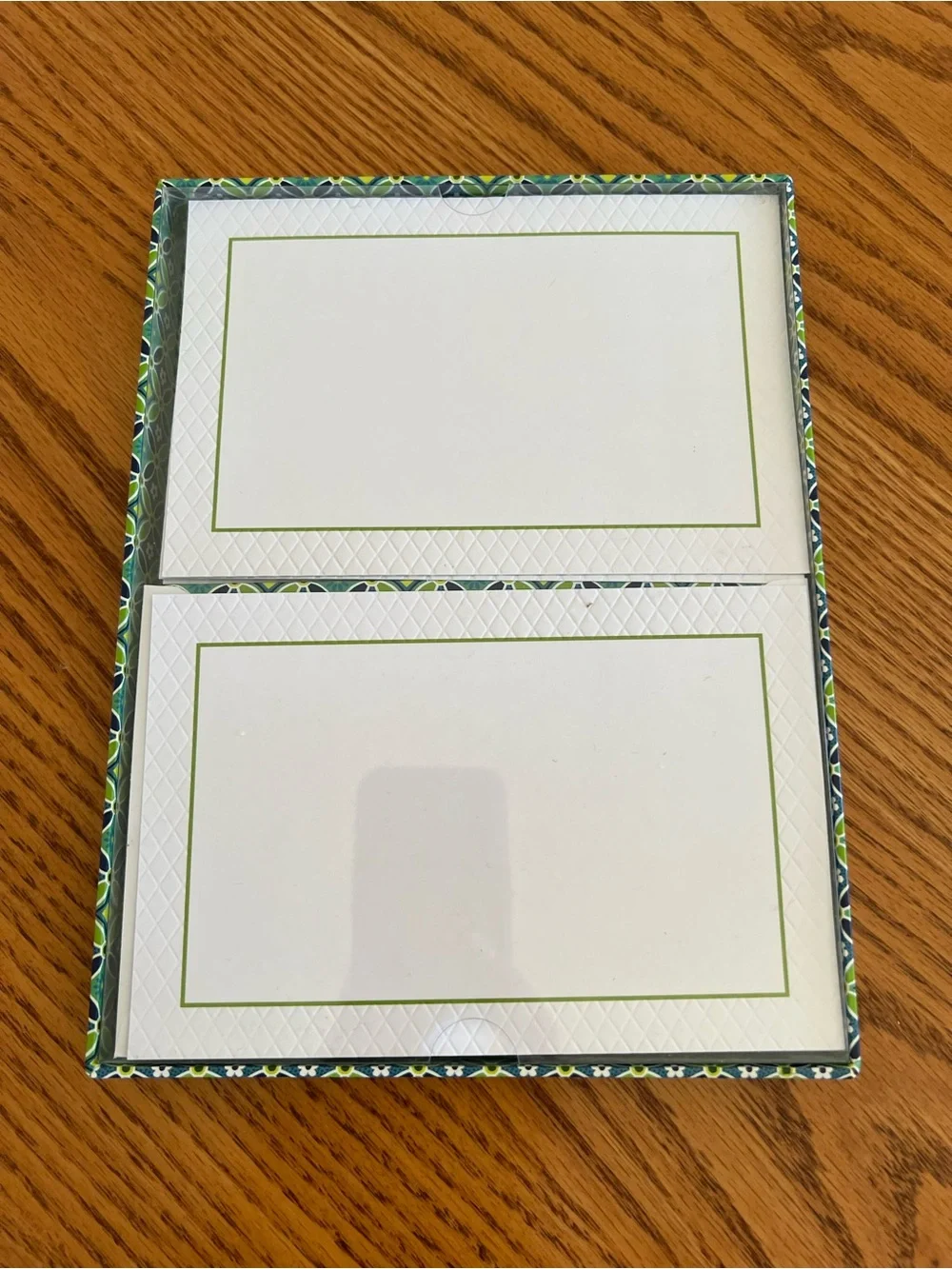 Vera Bradley Green and Navy Correspondence Cards